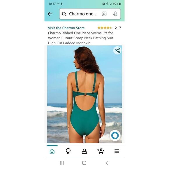 NWT CHARMO CUT OUT ONE PIECE SWIMSUIT - Picture 3 of 4